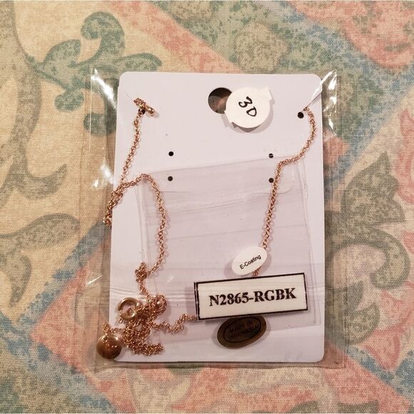 Black CZ Circle Necklace - Picture 3 of 3